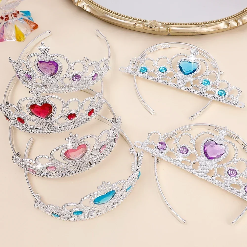 Женский свадебный обруч для волос Тиары-короны розового цвета украшение с синим