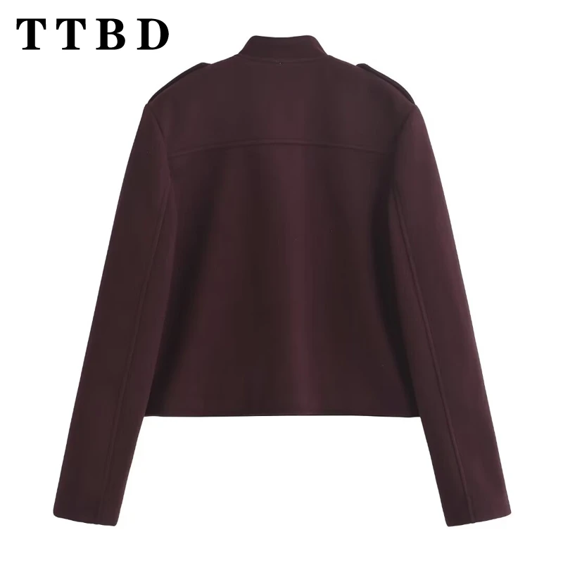 TTBD 2024 зимняя новая женская классическая верхняя куртка шикарное осеннее женское