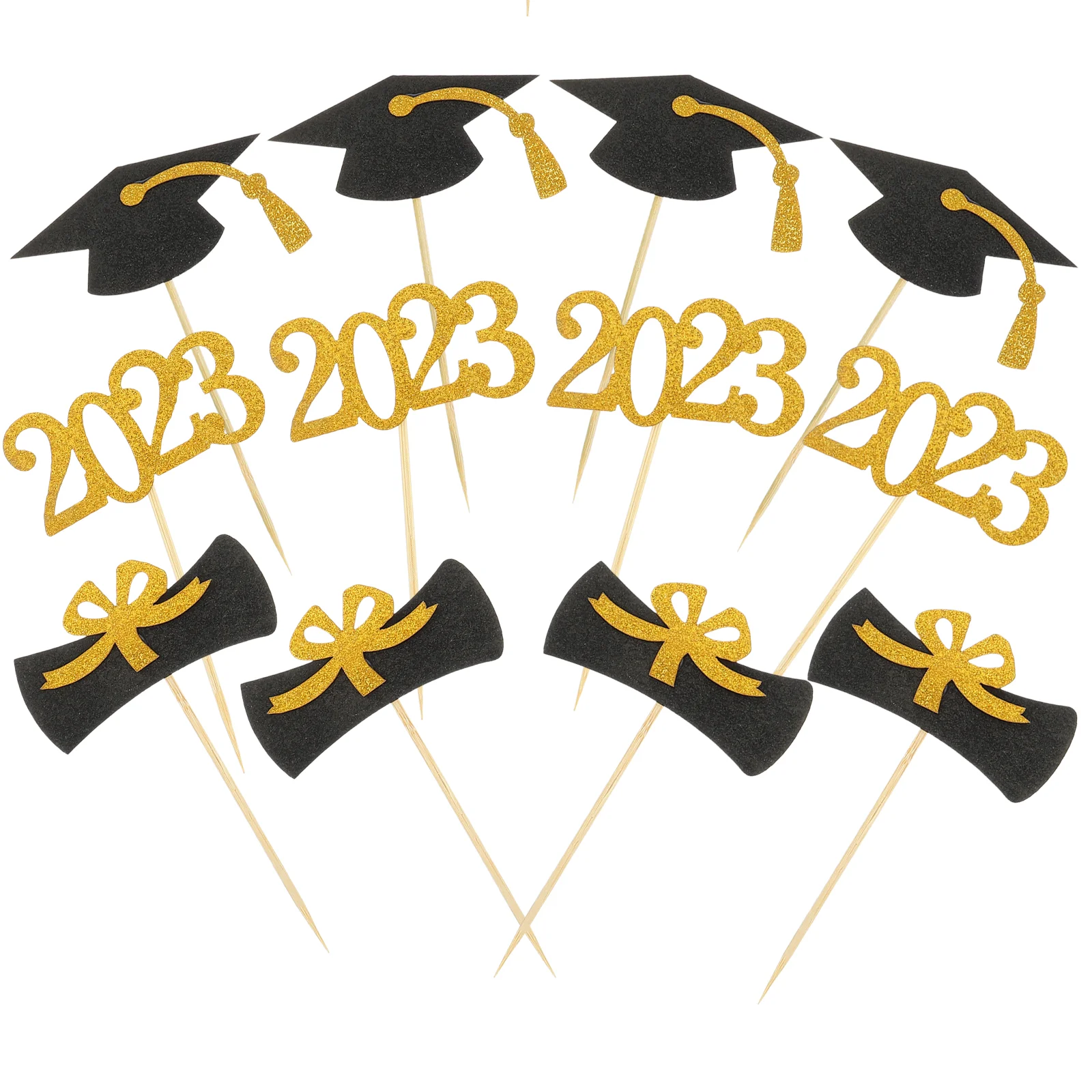 

Plug-in Graduation Cake Decor Cupcake Decorations Decors Dessert Picks Party Topper Cupcakes Fruit