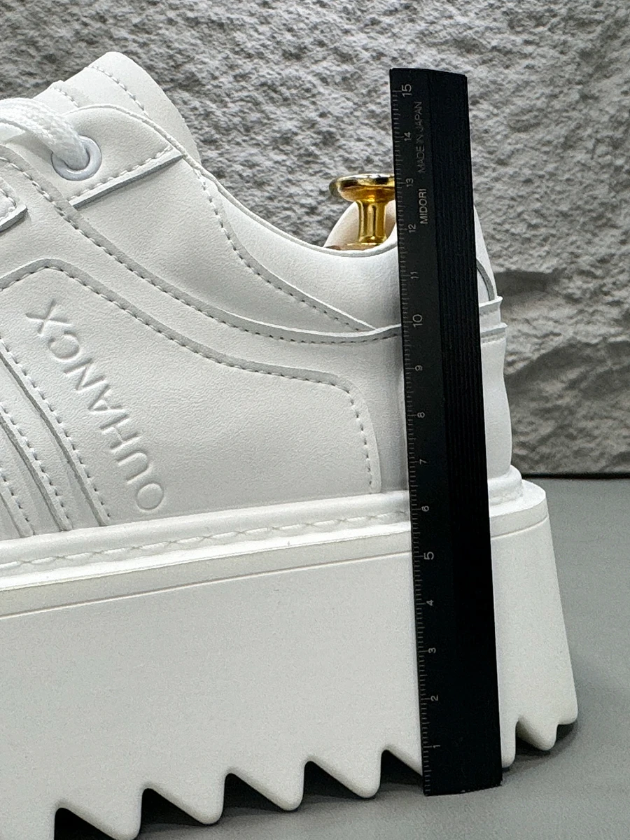 Белые туфли на толстой подошве. Мужские осенне-зимние 2023. Новые платформе. Туфли