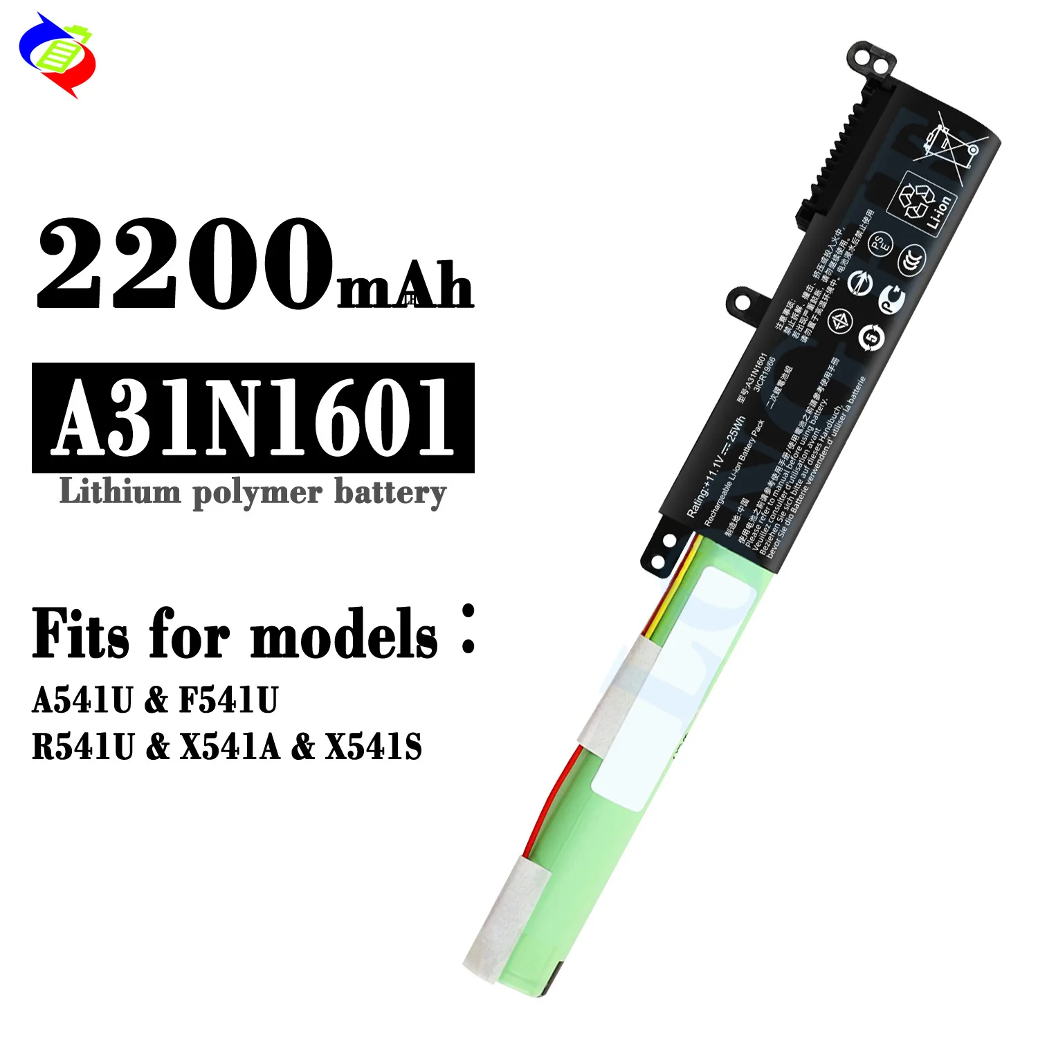Фото Аккумулятор для ноутбука ASUS VivoBook X541SA F541UA F541UA-GQ1333T F541UA-1A A31LP4Q 3INR19/66 0B110-00440000 A31N1601 №1
