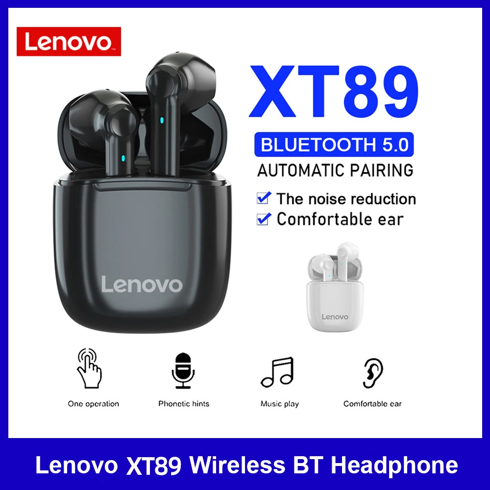 

Original XT89 TWS Lenovo bluetooth headphones sport wireless Bass Earphone headset Noise Reduction With Mic High Quality earbuds