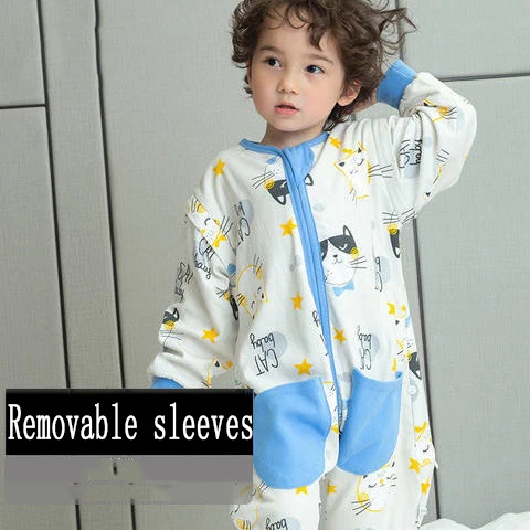 Baby Sleeping Bag Spring & Autumn Toddler Sleep Sack Kids Cartoon Cotton Sleepsack Bed Soft Children Bedding Pajamas Jumpsuit