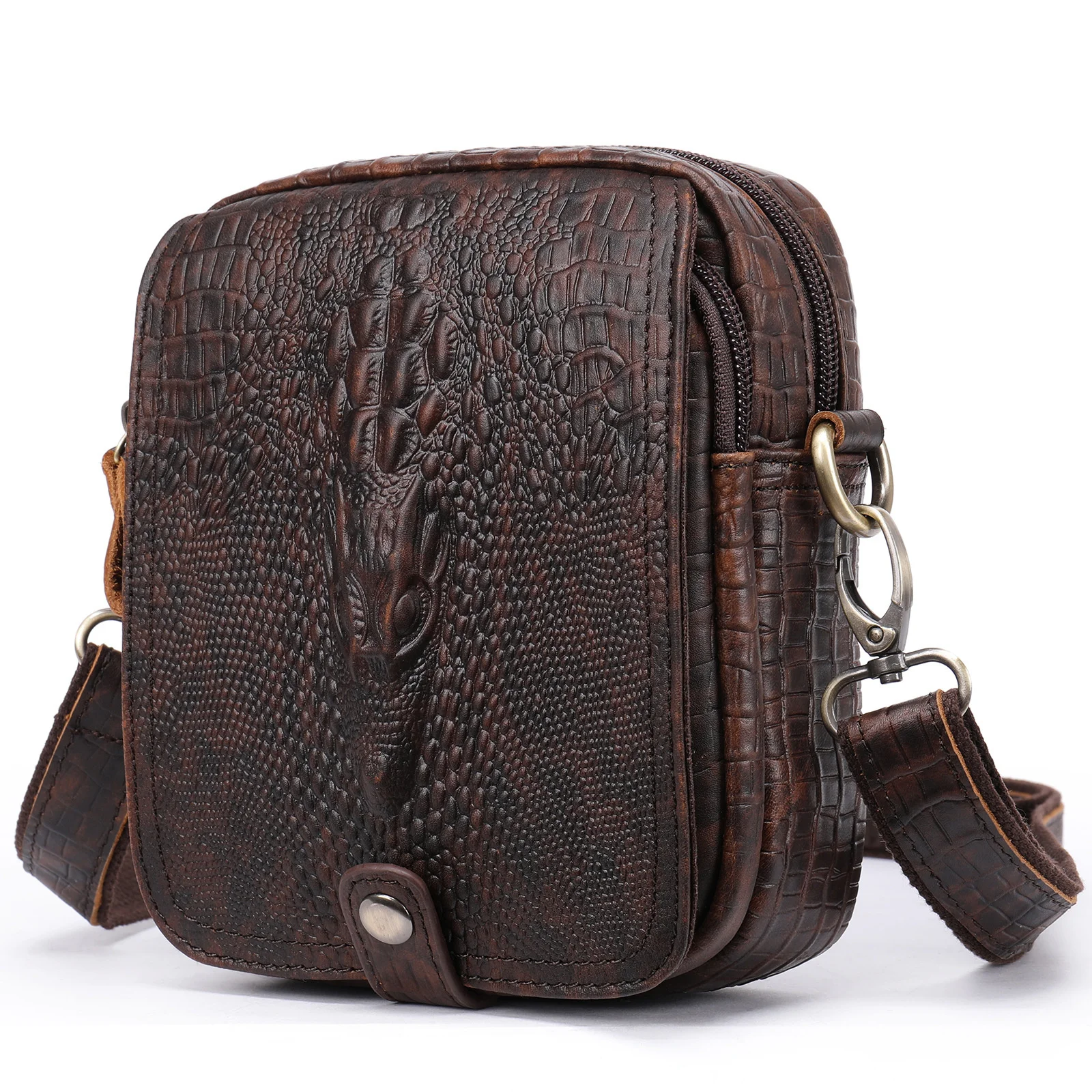 

Man Handbag Men's Crossbody Shoulder Bags Men Genuine Leather Crocodile Pattern Business Man Messenger Bag Alligator Flap Bag