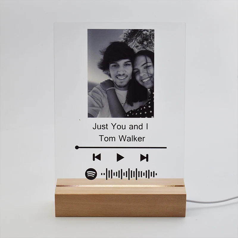 Customized Spotify Code Acrylic Music Board Custom Personal Photos Couple Photo Favorite Song Album Cover Photo Album Plaque
