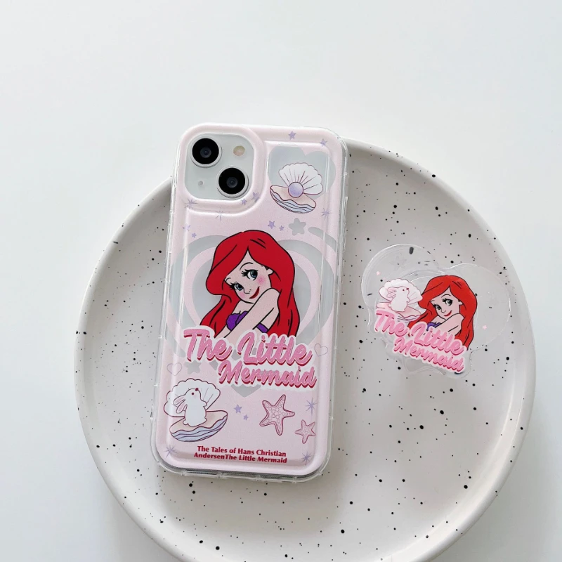 

Ins Korea Mermaid Pink Princess Phone Case For IPhone 14 Pro Max 13 12 11 Pro Max Mini XR XS X Plus Protective Soft Cover