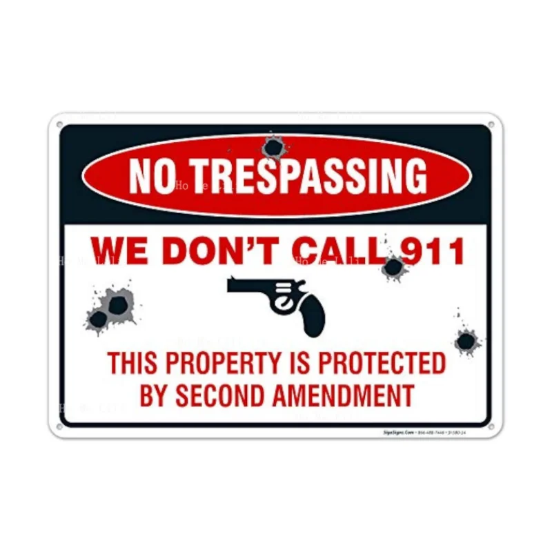 Мы не называем 911 знаком эта собственность защищена второй поменяющейся