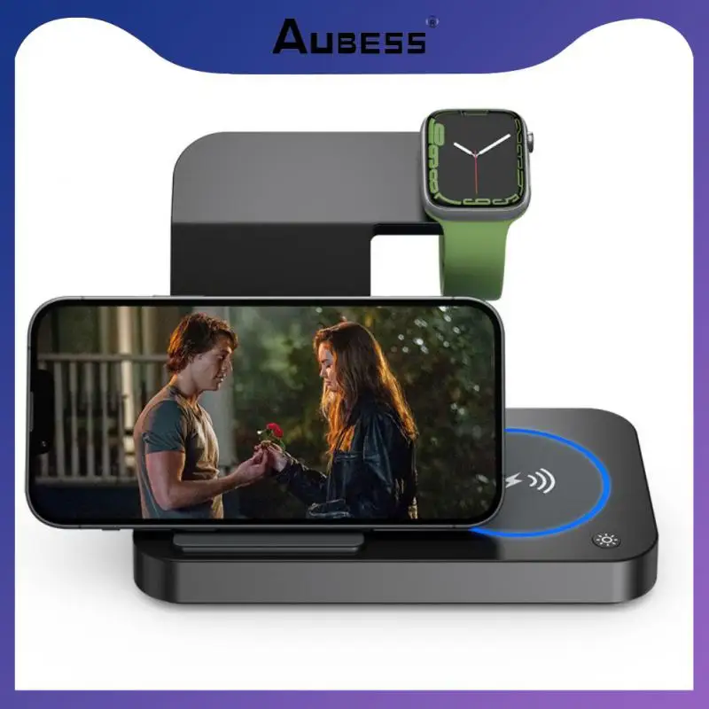 

Portable Fireproof Induction Charging Pad 4 In 1 Charging Station 15w Fast Charging Dock Station Chargers For Samsung Galaxy