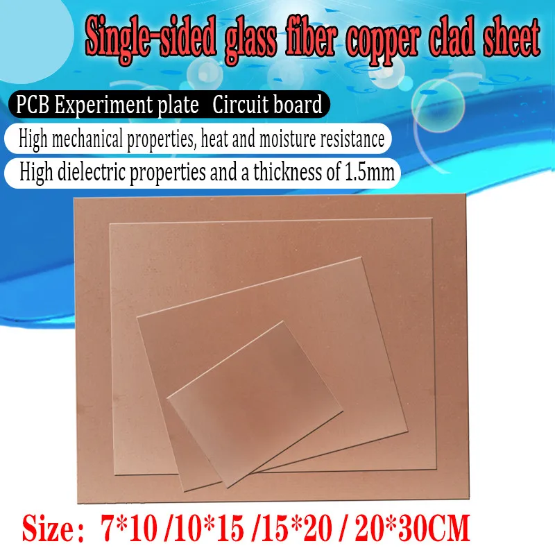AEAK FR4 PCB 7x10 10x15 15x20 20x30 см 7*10 10*15 15*20 20*30 односторонняя медная плакированная пластина комплект PCB ламинированная печатная плата