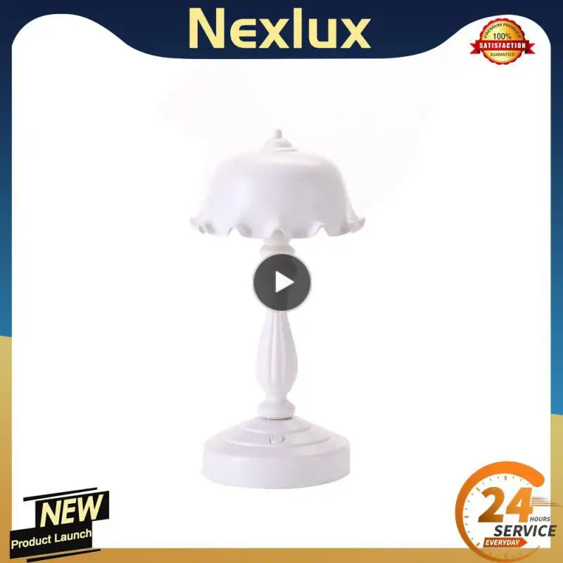 

Nostalgic Retro Table Lamp DC Rechargeable Bedroom Bedside Desk Lamp Eye Protection Reading Light Home Decor LED Night Light