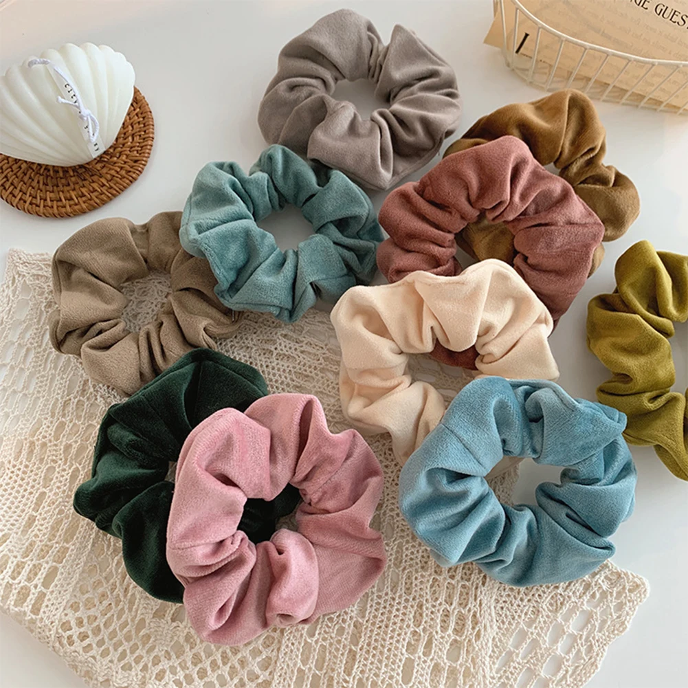 

Autumn Winter Solid Color Elastic Hair Bands Korean Scrunchie Rubber Bands Ponytail Holder Hair Ties Fashion Hair Accessoires