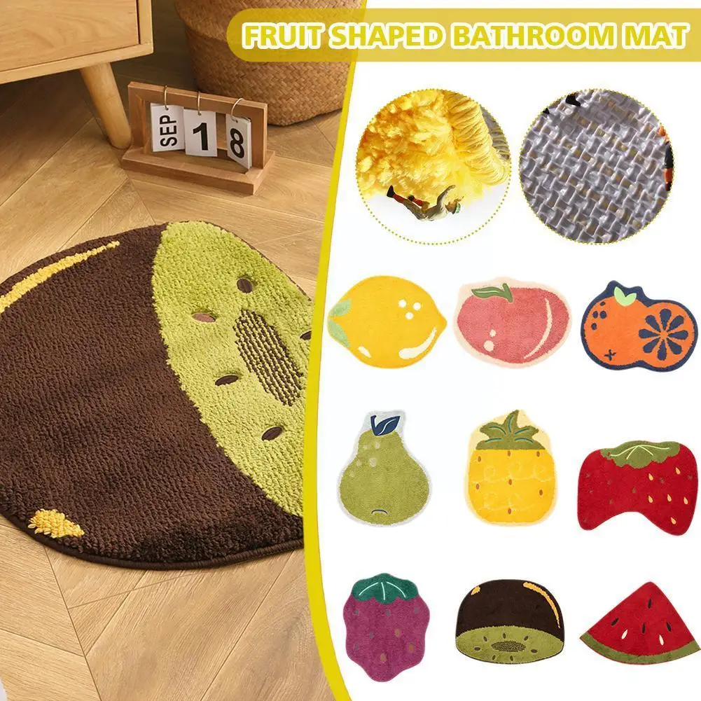 

Cute Different Fruit Shape Bathroom Mat Absorbent Non Slip Mat Floor Carpet For Bedside Doorway Toilet Soft Comfortable Bat P3s9