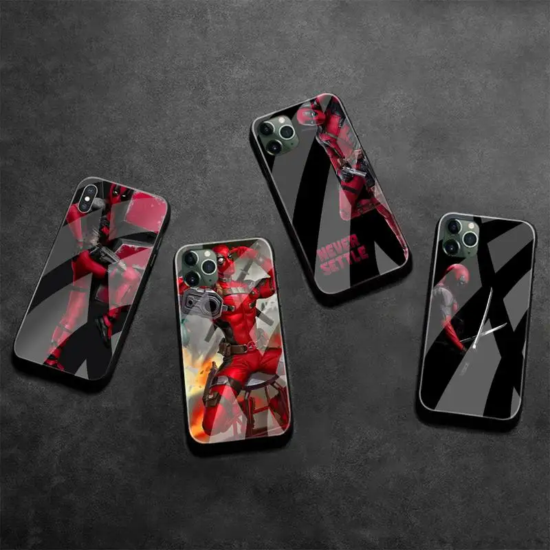 

Marvel deed pool Deadpool Phone Case Tempered Glass For iPhone 13 12 Mini 11 Pro XR XS MAX 8 X 7 Plus SE 2020 cover