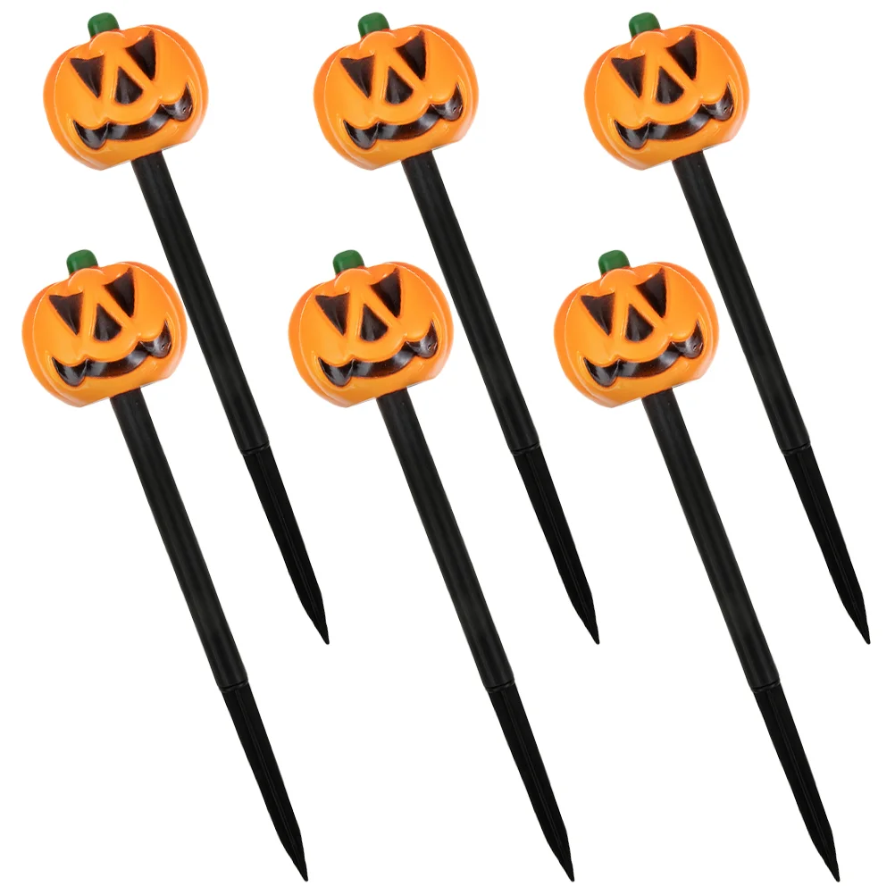 

6Pcs Halloween Yard Sign with Stake Halloween Decoration Plastic Lawn Stake Garden Pumpkin Sign