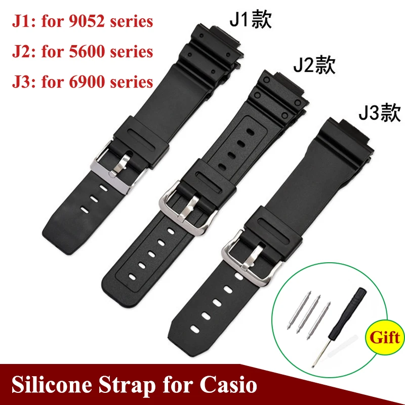 

16mm Resin Watchbands for DW-5600/5610 DW6900 DW9052 GW-M5610/5600 Watch Accessories Men Sport Waterproof Rubber Strap Bracelet