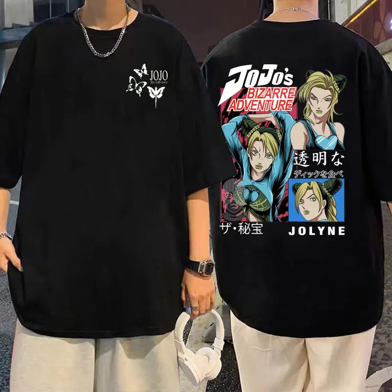 

Anime JoJo Bizarre Adventure Stone Ocean Jolyne Cujoh Graphic T-shirt Male Harajuku Tees Tops Men Women Manga 90s Vintage Tshirt