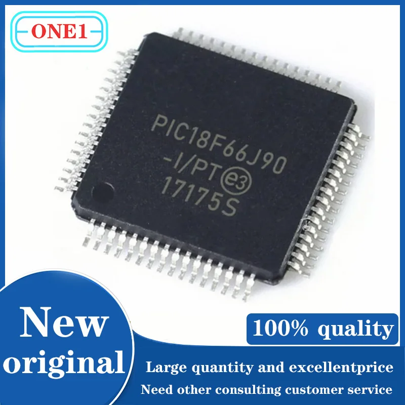 

1PCS/lot Chip New original PIC18F66J90-I/PT PIC18F66J90-I PIC18F66J90 IC MCU 8BIT 64KB FLASH 64TQFP