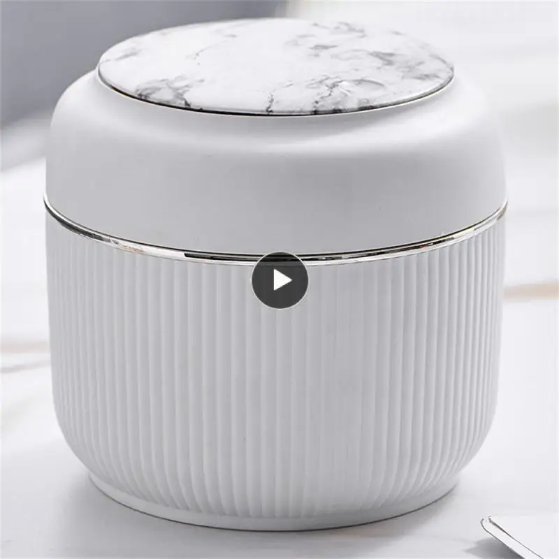 

Desktop Trash Bin Mini Creative Desk Storage Bucket Press Trash Bin Office Supplies Nordic With Lid