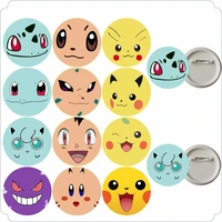 12pcs pokemon pikachu badge cartoons pocket elf anime toy collection decoration action figures pocket monsters kids toys gift