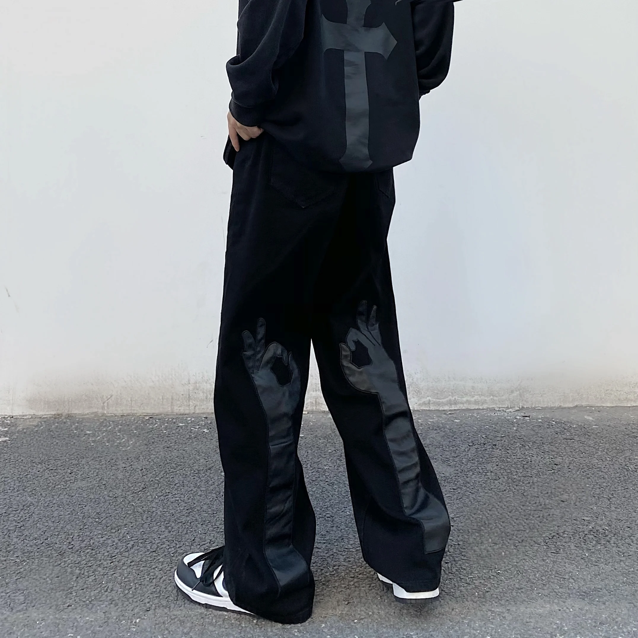 Men's Jeans High Street Vibeins European and American Printing Letters Street Men's Loose Jeans Y2k Pants Men Pants Ins Hot Sale