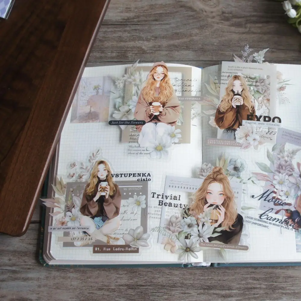 10 шт. девушка которая любит пить кофе стикер из ПВХ скрапбукинг сделай сам