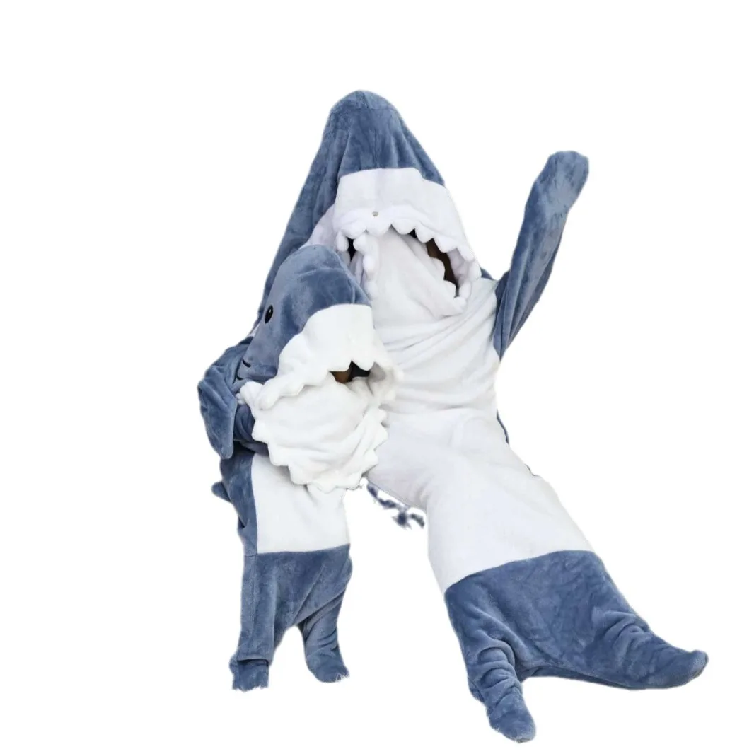 Осенне-зимние спальные мешки с акулами для мальчиков и девочек фланелевая Милая