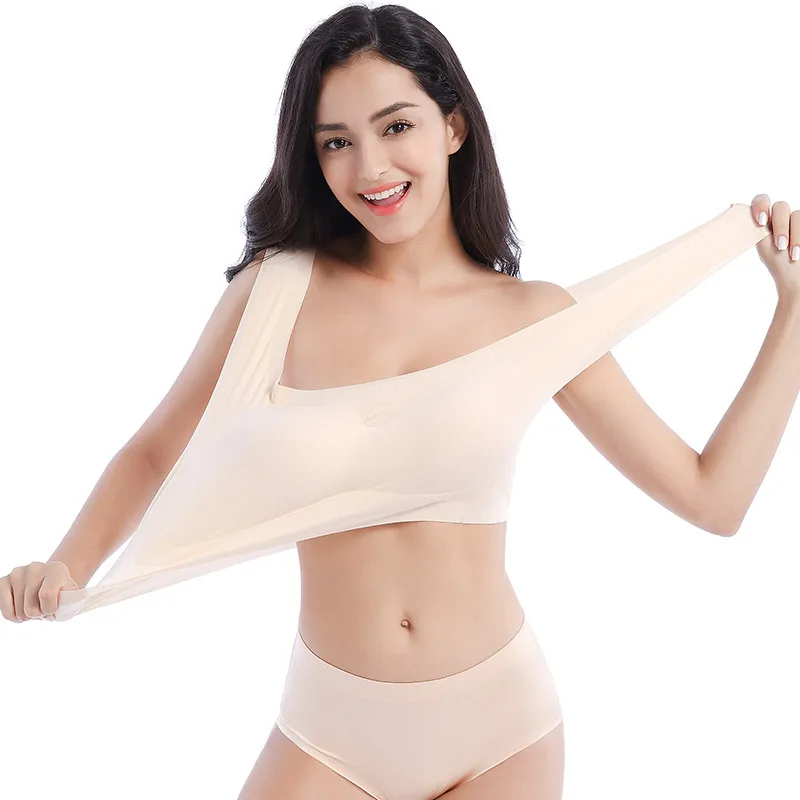 

Women Seamless Bra Push Pad Maternity Nursing Bras M-6XL Plus Size Sleep Bra Adjusted-straps Black Nude Crop Top Padded Bra