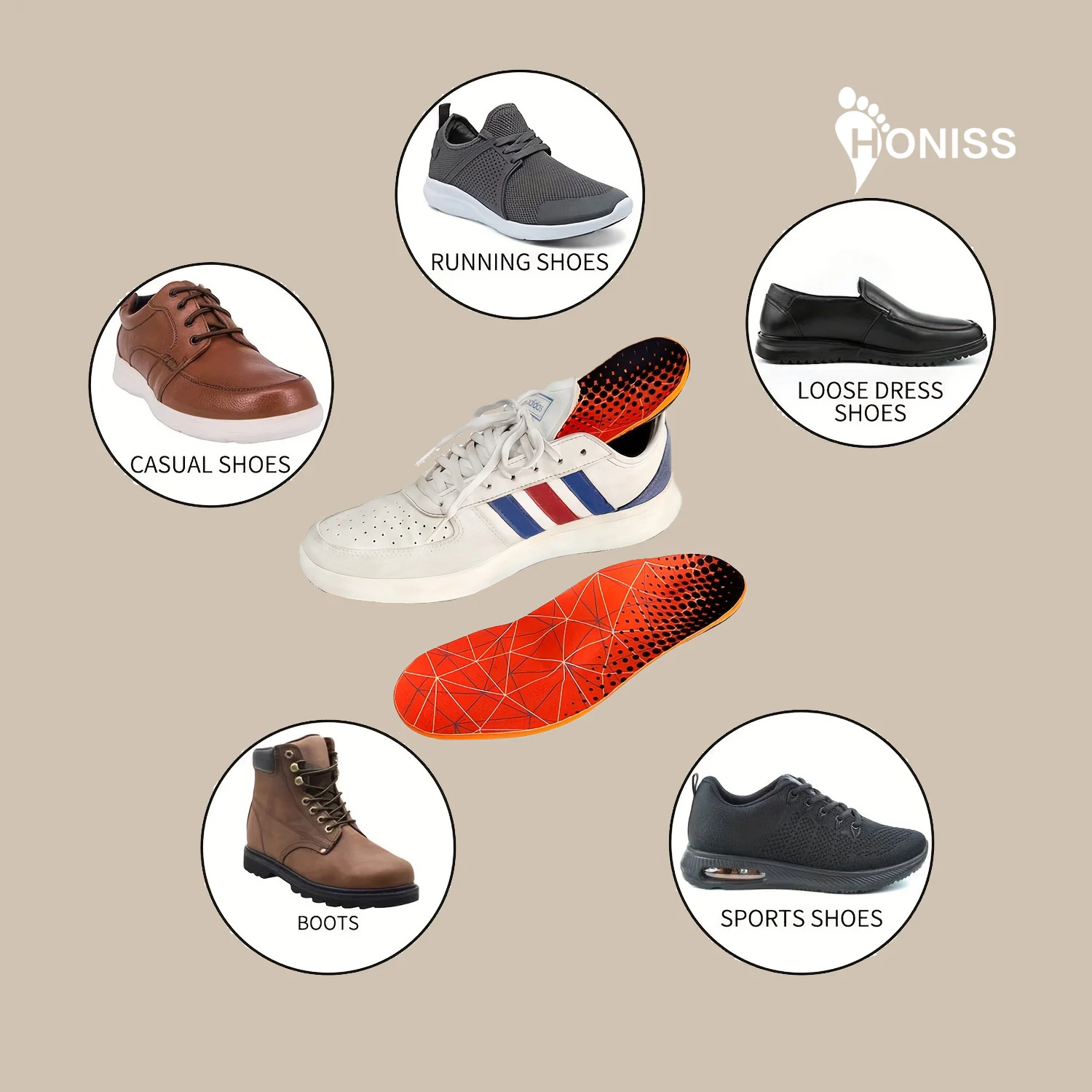 1 пара оранжевых плоских супинаторов эластичные и дышащие спортивные стельки из