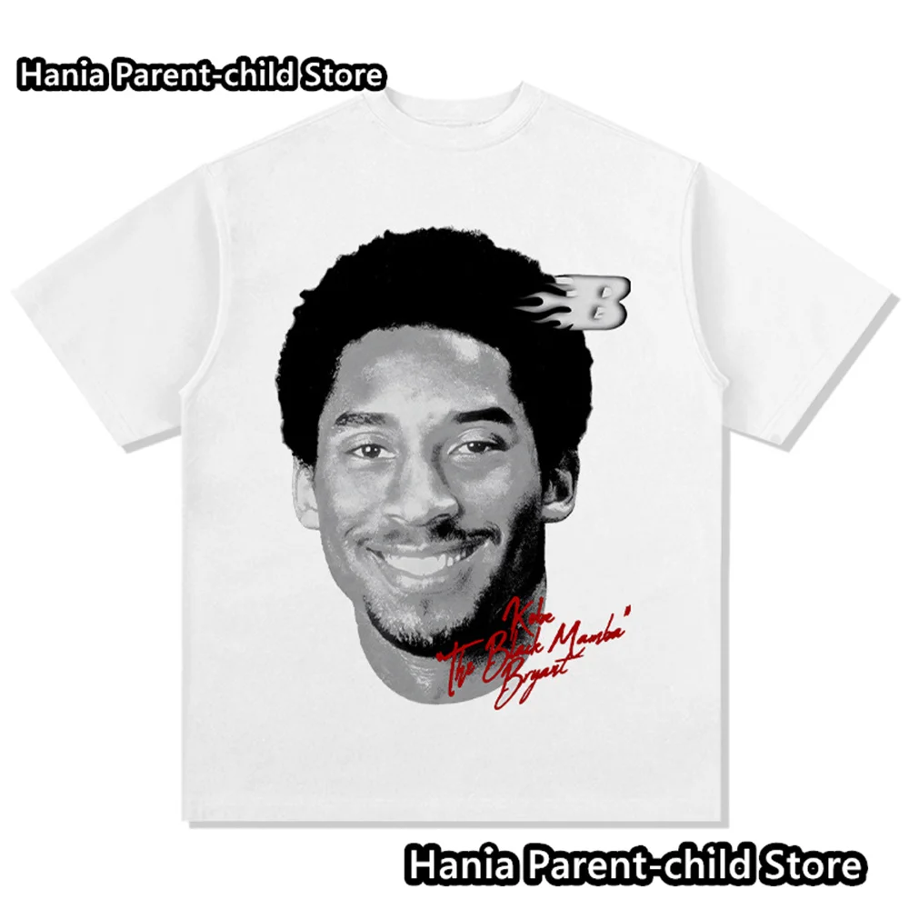 Мужская Летняя Хлопковая Футболка Kobe Basketball Star High Street Дышащий Повседневный Топ С