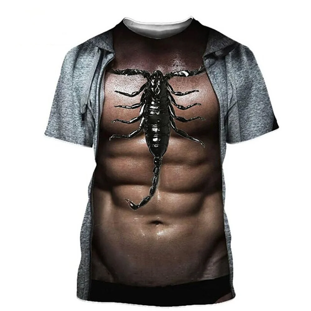 

Summer Men Fitness Sports T-shirt Funny Cool Muscle Sexy Clothes Oversized 3D Print Casual T-shirts Fashion Streetwear Clothing