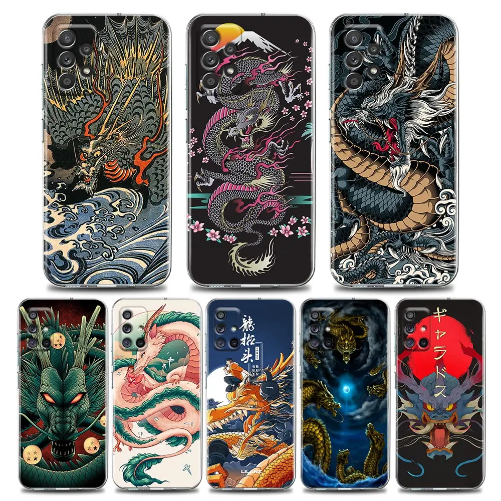 

Fashion Dragon Clear Phone Case for Samsung A01 A02 A02s A11 A12 A21 S A31 A41 A32 A51 A71 A42 A52 A72 Soft Silicone