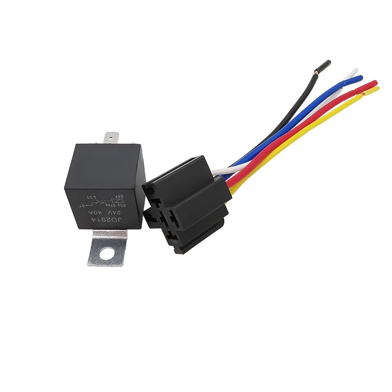 5 шт. водонепроницаемое автомобильное реле 24 В 40 А 5-контактное с черно-красным