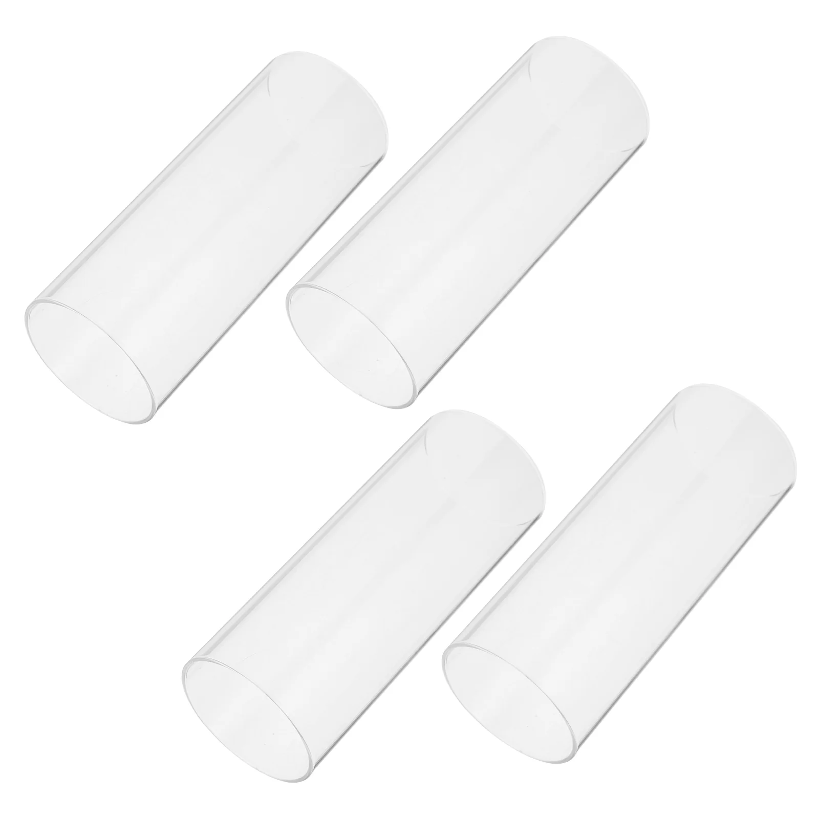 

4 Pcs Shade Simple Cup Decorative Glass Cover Dining Table Cylinder Transparent Container High Borosilicate Candles