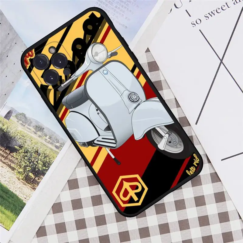 vespa Scooter Motorcycle Phone Case For iPhone 6 7 8 Plus 11 12 13 14 Pro SE 2020 MAX Mini X XS XR Back Funda Cover