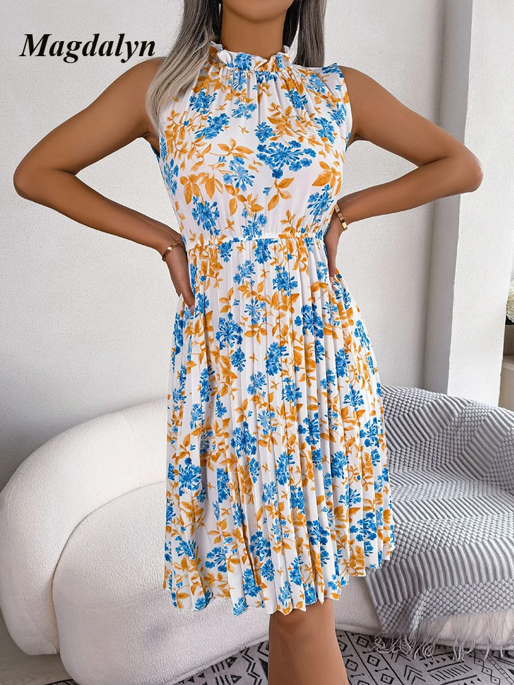 Magdalyn Женские Элегантные платья средней длины в стиле бохо тонкое Повседневное