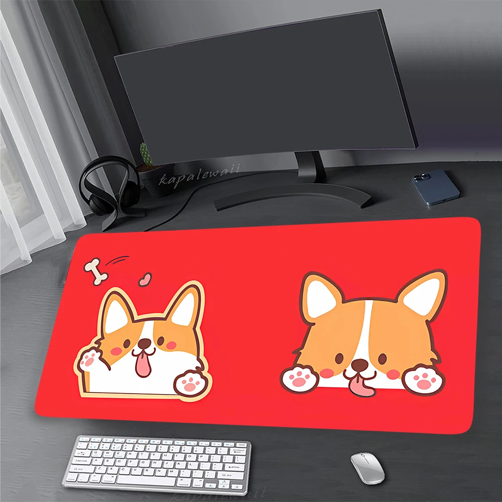 

Kawaii Cute Dog Mousepad Large Mouse Pad XXL Gamer Mouse Mat Game Table Carpet Gaming Mats 900x400mm Office Table Carpet