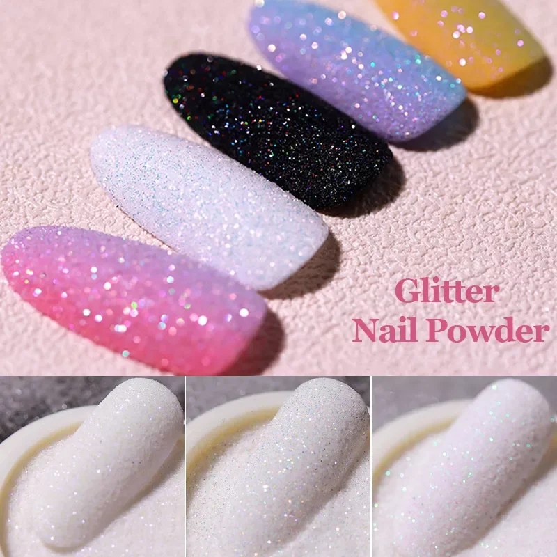 

NEW2023 Silver Nail Glitter Powder White Color Chrome Glitter Pigment Dust Iridescent Nail Gel Polishes Decoration