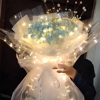 luminous wrapping paper flower bouquet led lighting packaging paper for valentines day birthday party gifts decoration supplies