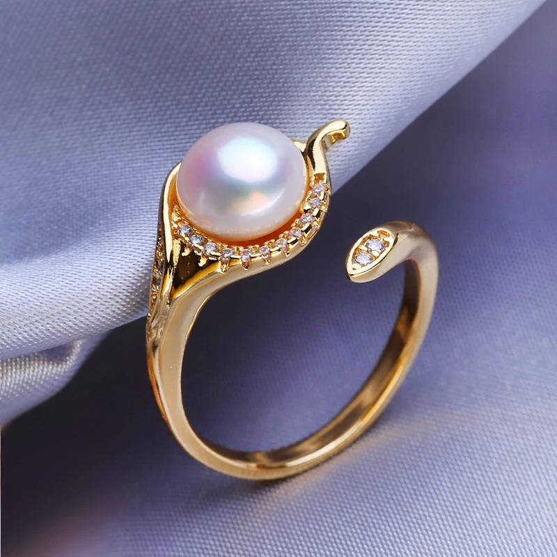 Новые модные регулируемые кольца FENASY для женщин цвет золото оптом