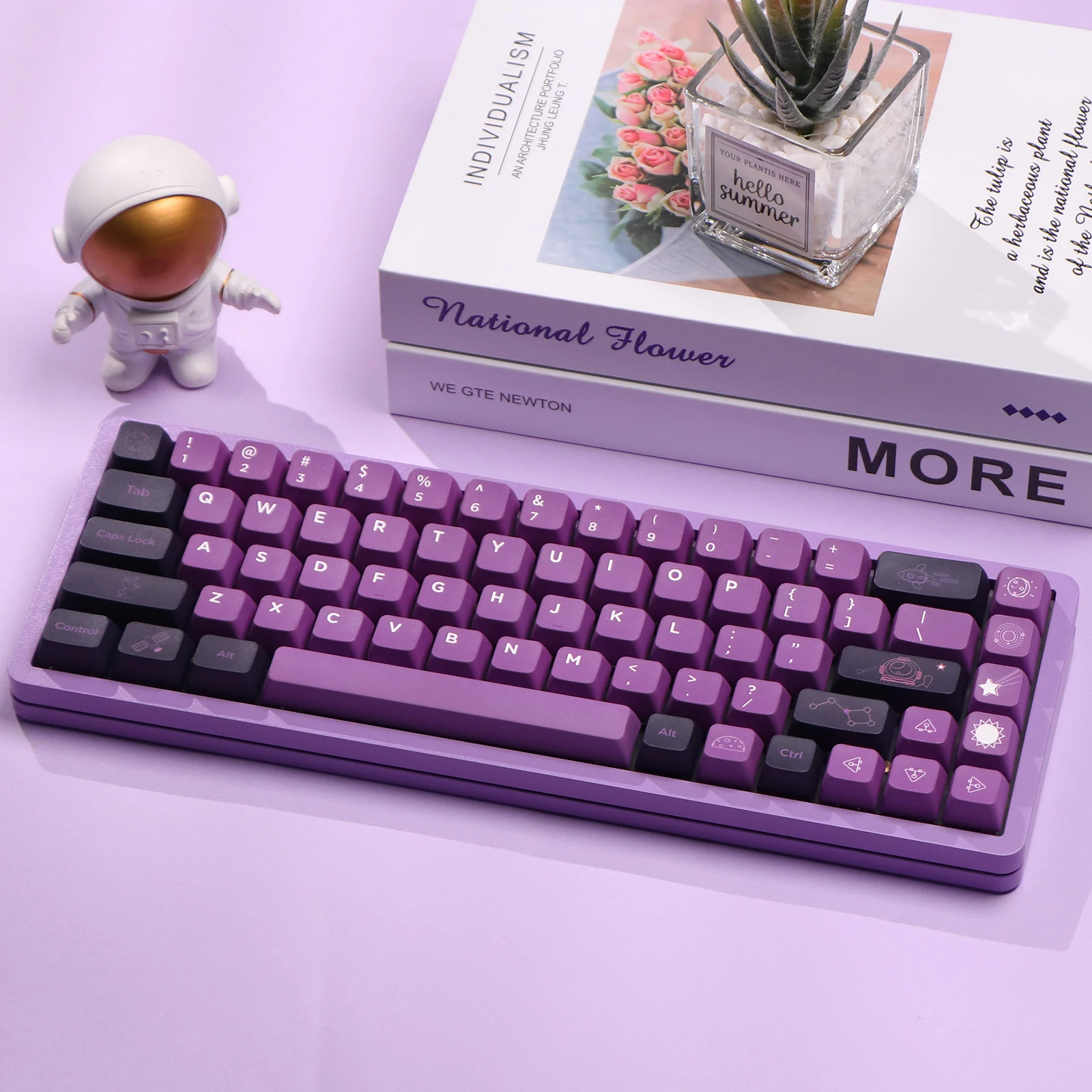 Набор клавиш EPOMAKER Space Travel, 147 клавиш, MDA Profile ANSI/ISO PBT, сублимационная Механическая игровая клавиатура MX