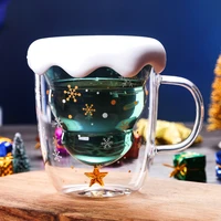 christmas tree event cup star water double layer glass mugs for cocktail wine christmas tree event cup cocktail wine