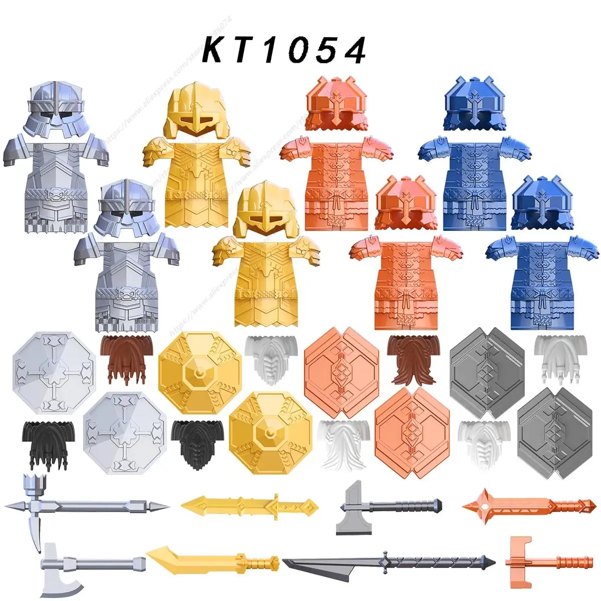 

Single Medieval Knight Gondor Fountain Guard Sword Lancers Head accessories Building Blocks toys Series-104 KT1054 XP411 XP412