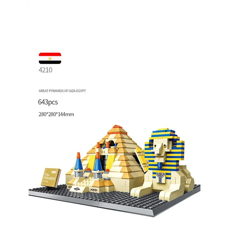 Всемирно известная историческая архитектура пирамида из блоков Египта в Хуфу