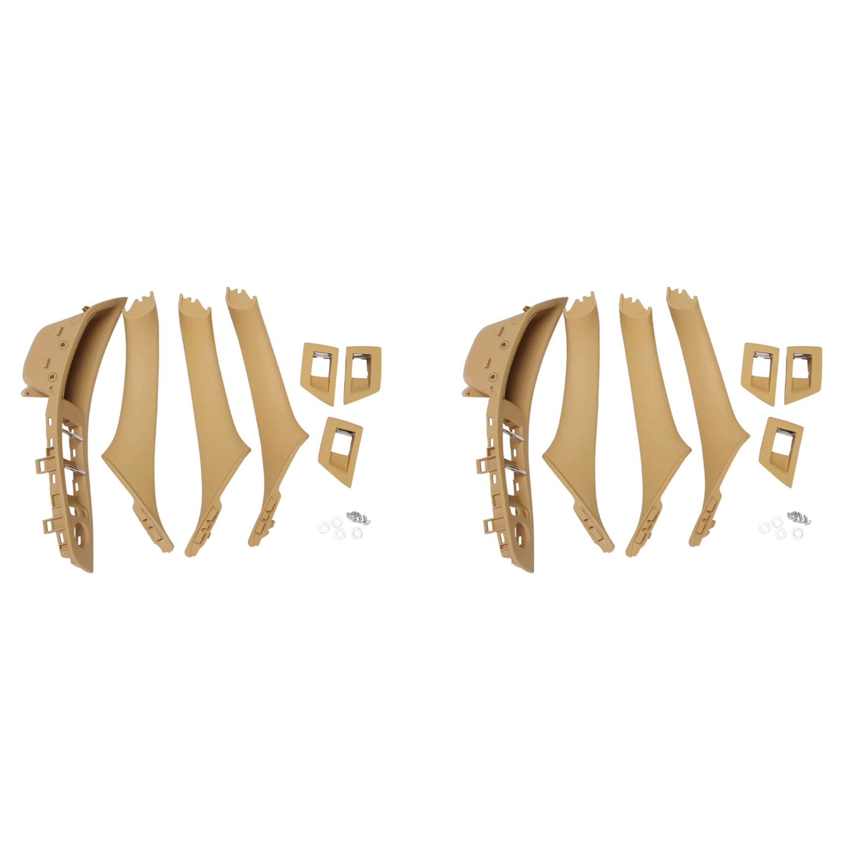 

2 шт., левый руль для Bmw 5 series F10 F11 520 525, внутренняя дверная ручка автомобиля, внутренняя дверная панель, Натяжная отделка (кремового цвета)