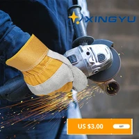 welding gloves durable leather gloves for gardening construction fire resistant rubber safety cuff working gloves free size