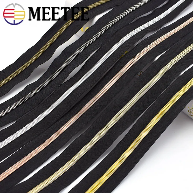 

10/20Meters 3# 5# Black Nylon Zippers Tape Roll Continuous Zip Jacket Bag Clothes Luggage Zips Repair Kit DIY Sewing Accessories