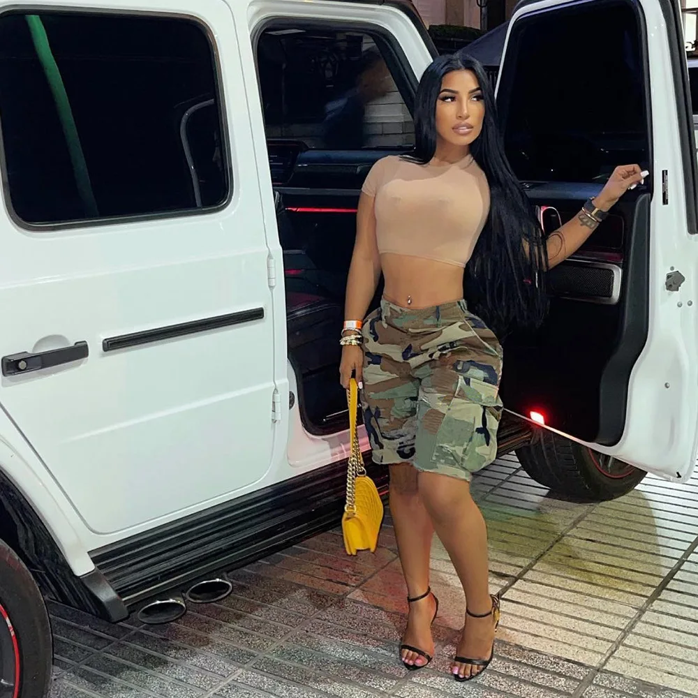 2023 New Gallery Dept Camo Cargo Shorts S-3XL  in High Quality Summer Fashion Casual Baggy Women Camouflage Half Pants with Pock