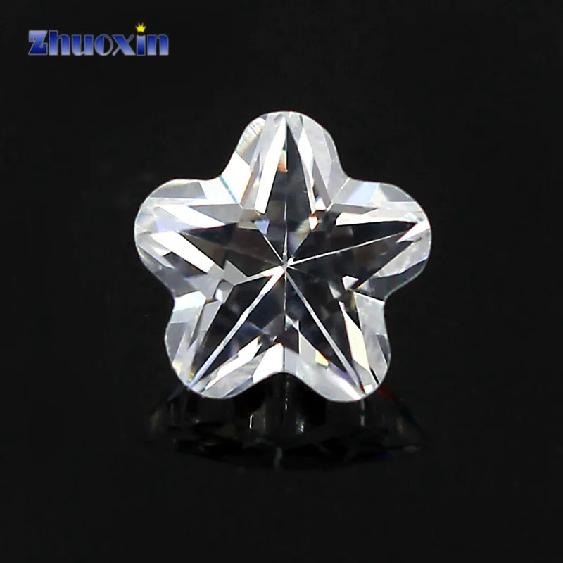 

Size 4x4~10x10mm White Flower Shape 5A CZ Stone Synthetic Gems Cubic Zirconia For Jewelry
