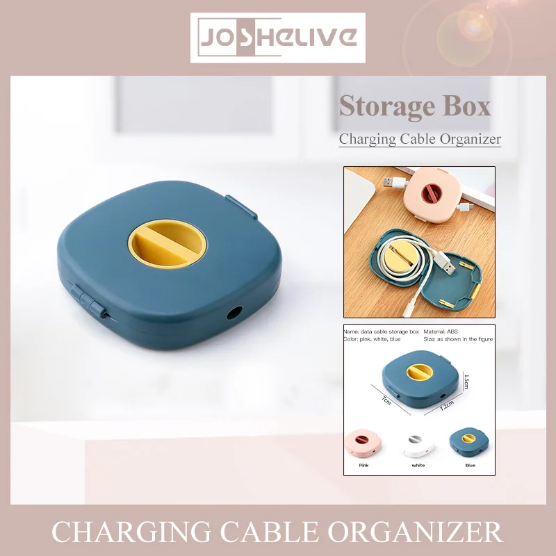 

6PCS Cable Container Winder Box Portable Phone Data Cable Storage Box Case USB Charger Holder Wire Management Box