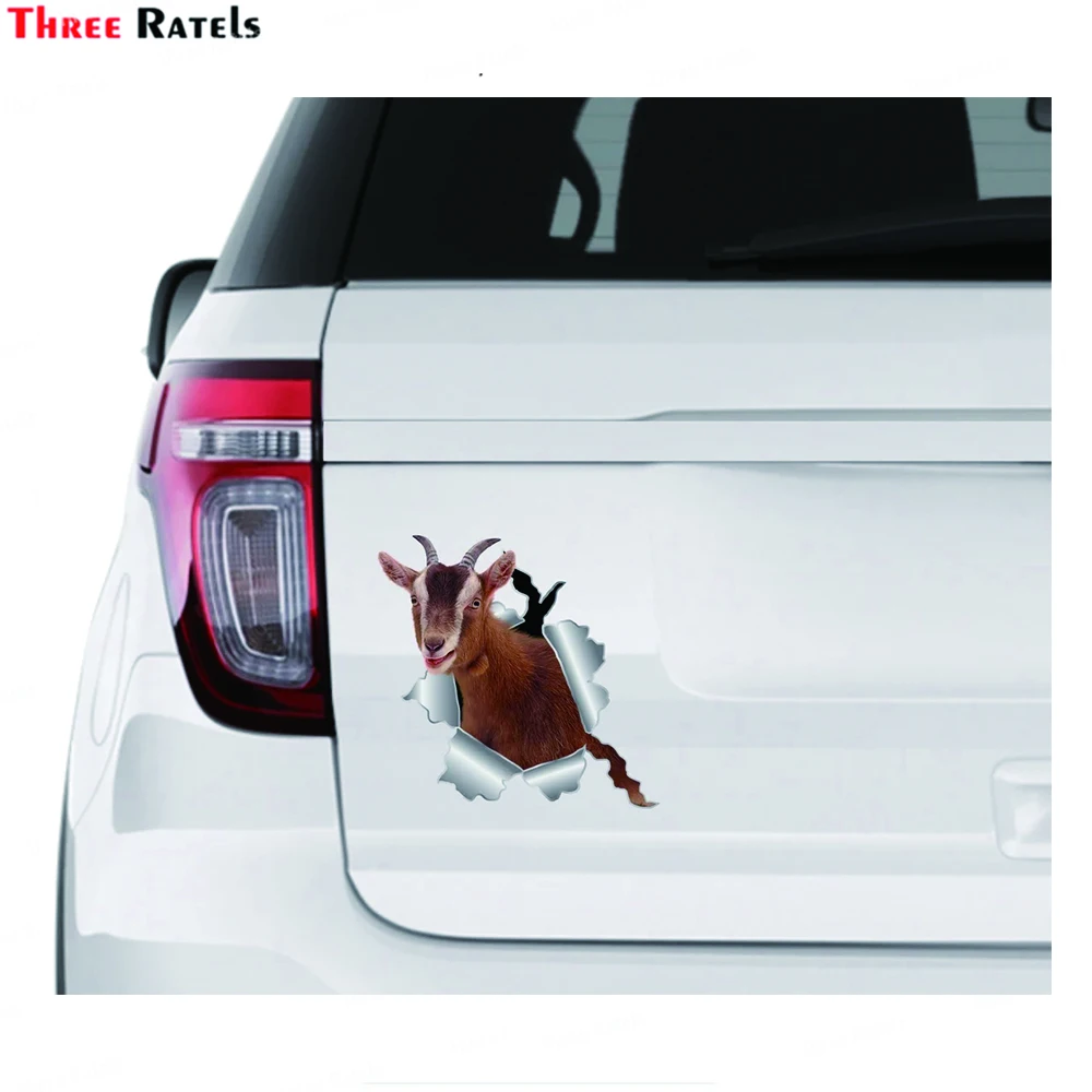3D художественные автомобильные наклейки Three Ratels I708 из козы для бампера, окна автомобиля, виниловые водонепроницаемые автомобильные аксессуары